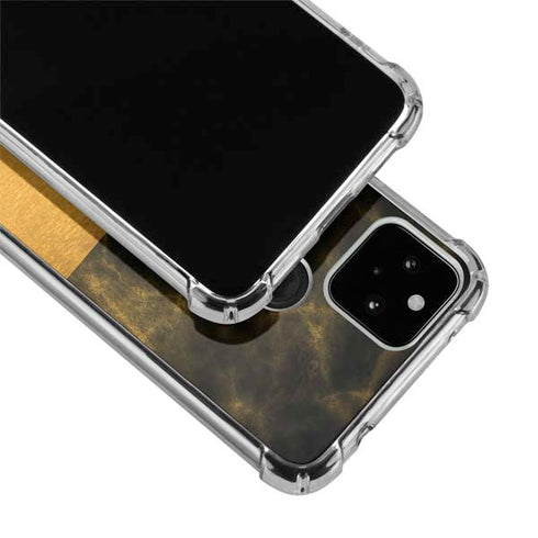 Black and Gold Split Marble Google Pixel 5a 5G Clear Case